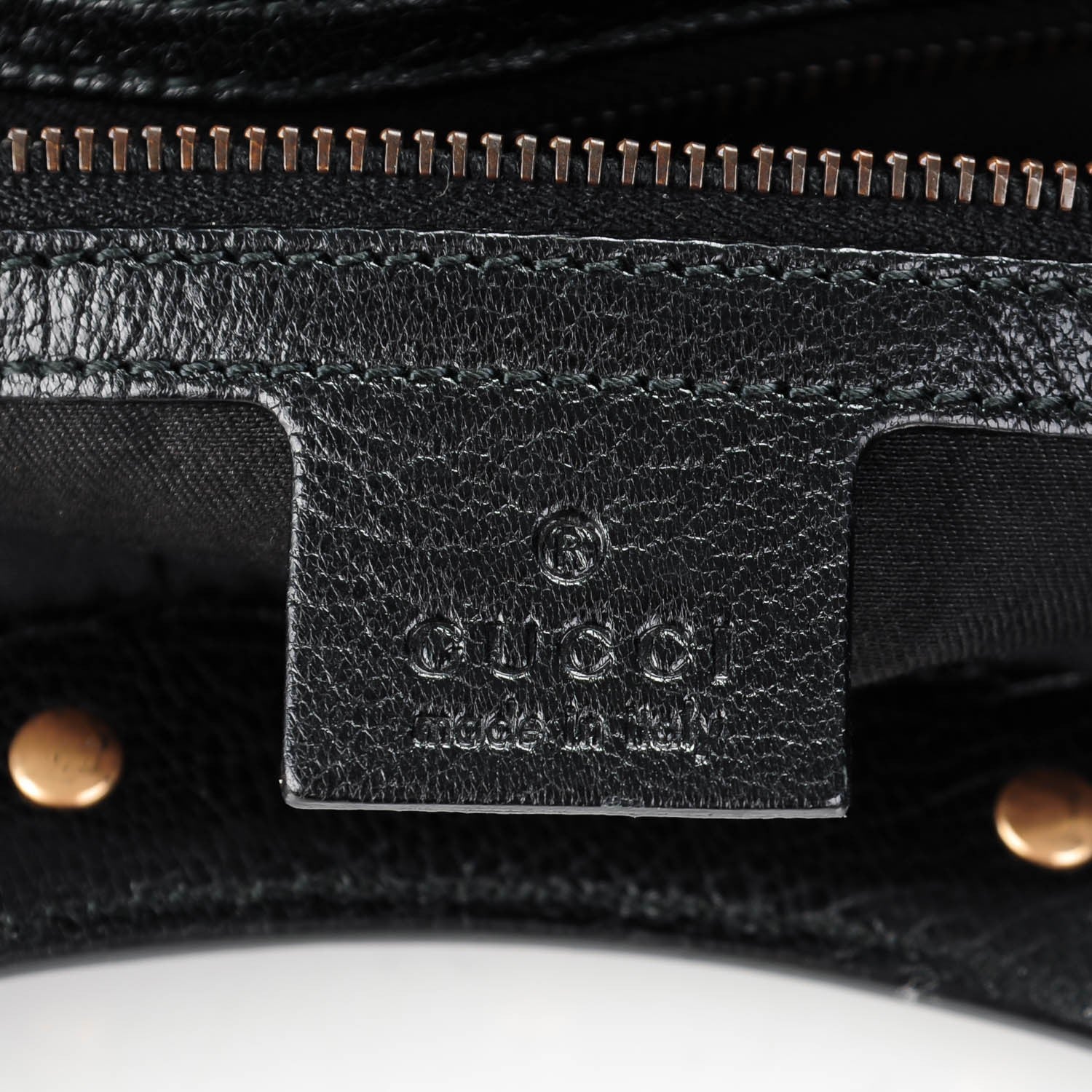 Gucci Calfskin Studded Bamboo Top Handle Shoulder Black 5 of 7