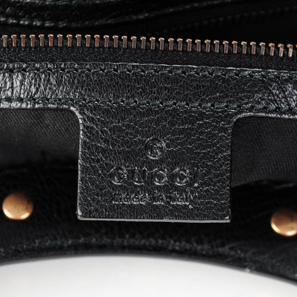 Gucci Calfskin Studded Bamboo Top Handle Shoulder Black 5 of 7