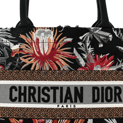 Christian Dior Canvas Embroidered Medium Camouflage Flowers Book Tote Black Multicolor 8 of 10