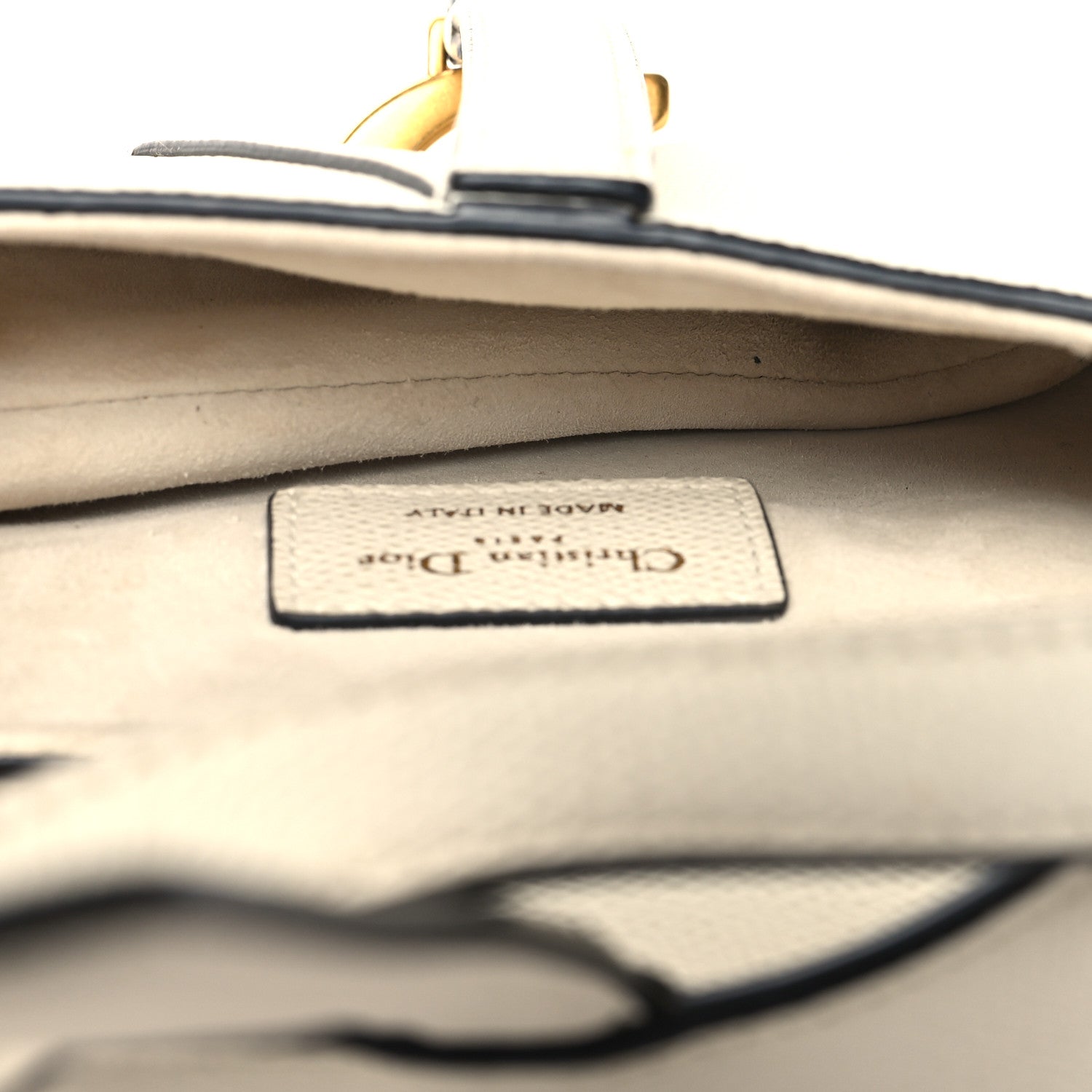 Christian Dior Grained Calfskin Mini Saddle Bag White 5 of 11