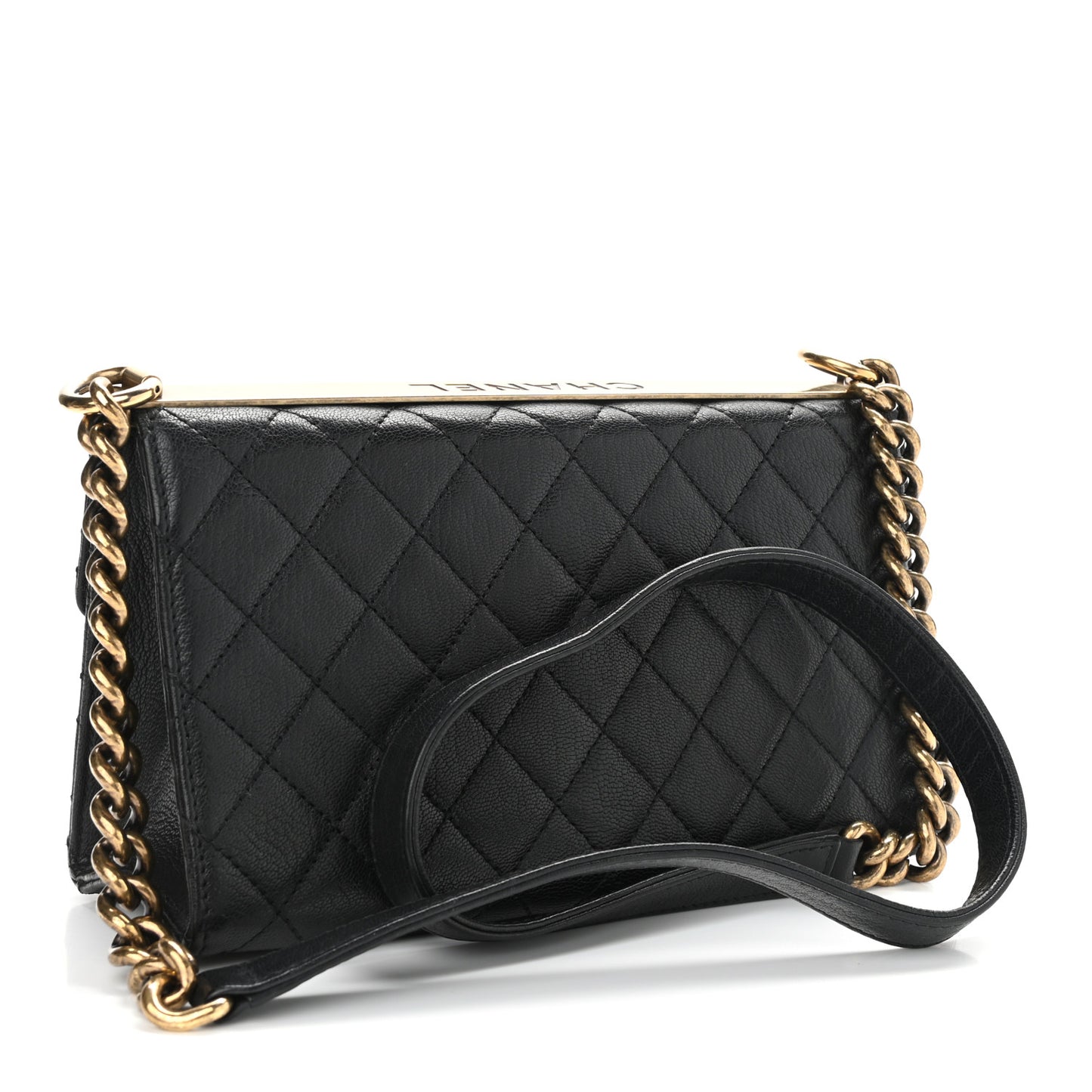Goatskin Quilted Rita Flap Black