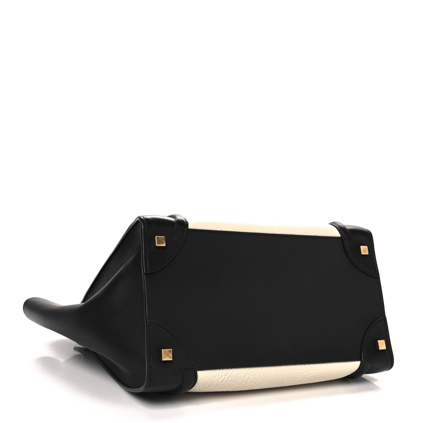 Elephant Calfskin Mini Bi-Color Luggage Black White