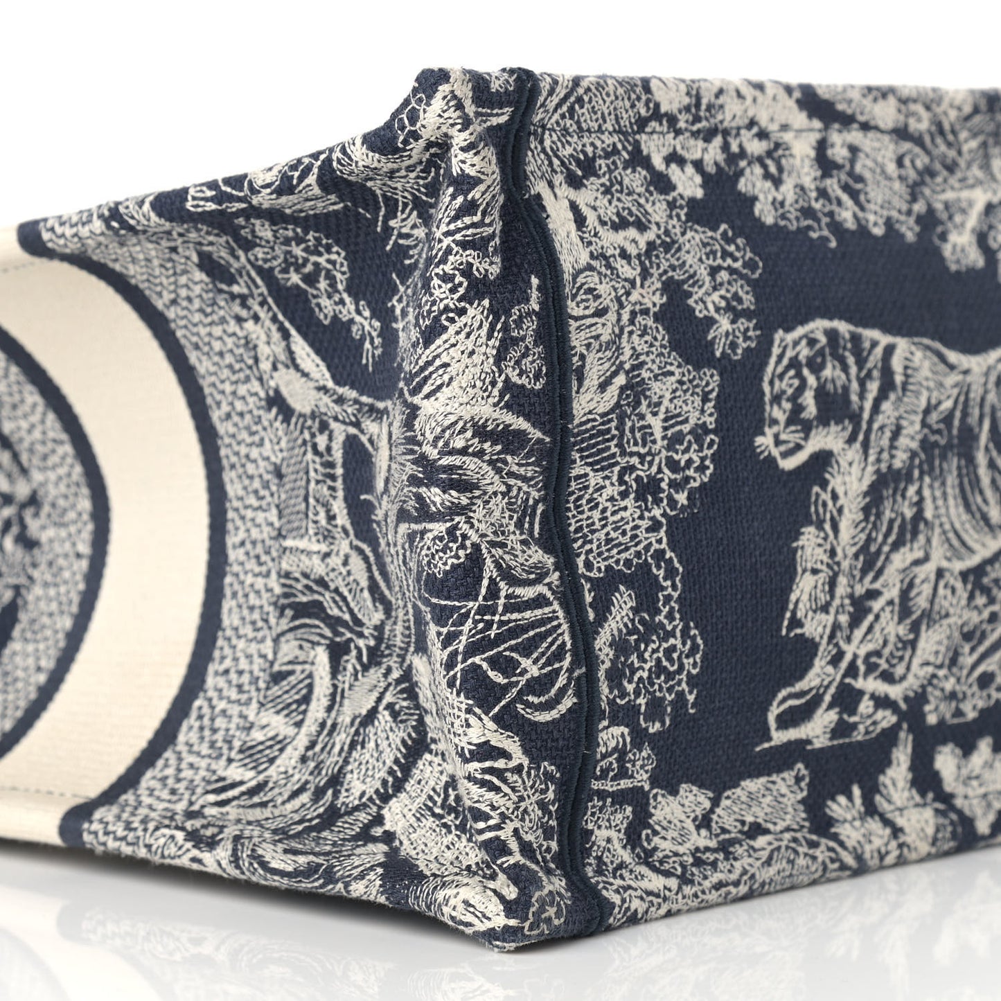 Canvas Embroidered Medium Dioriviera Toile De Jouy Book Tote Blue