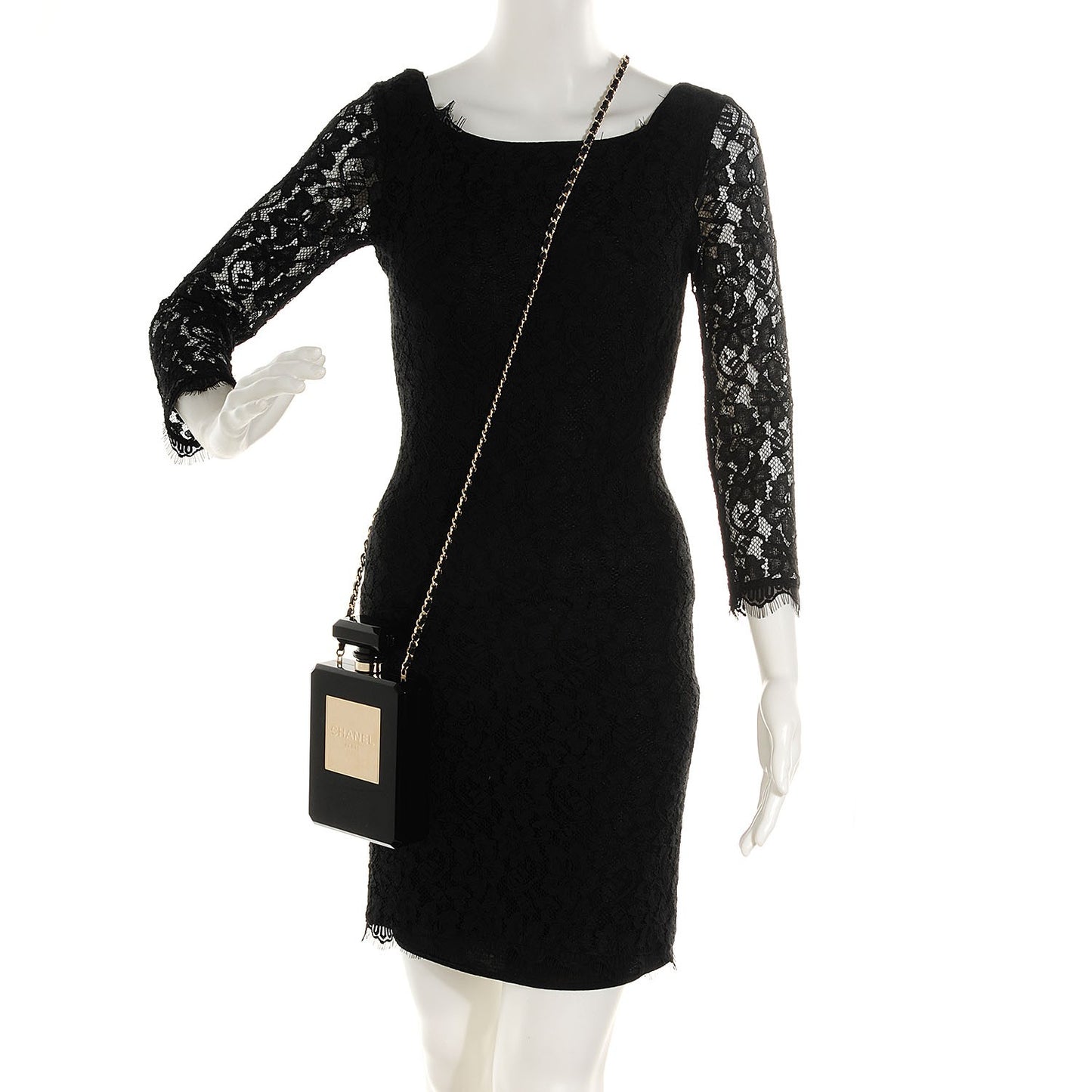 Plexiglass Perfume Bottle Clutch Black