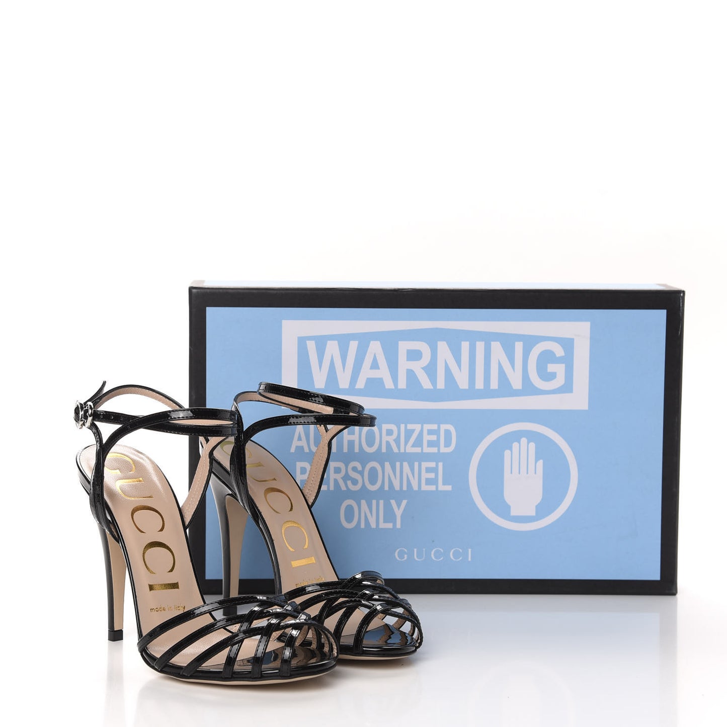 Patent Strappy Sandals 36.5 Black