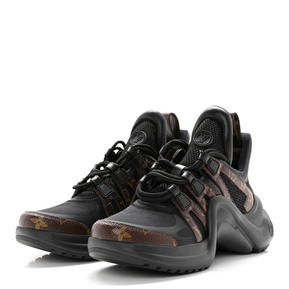 Louis Vuitton Calfskin Patent Monogram LV Archlight Sneakers 38 Black 3 of 12
