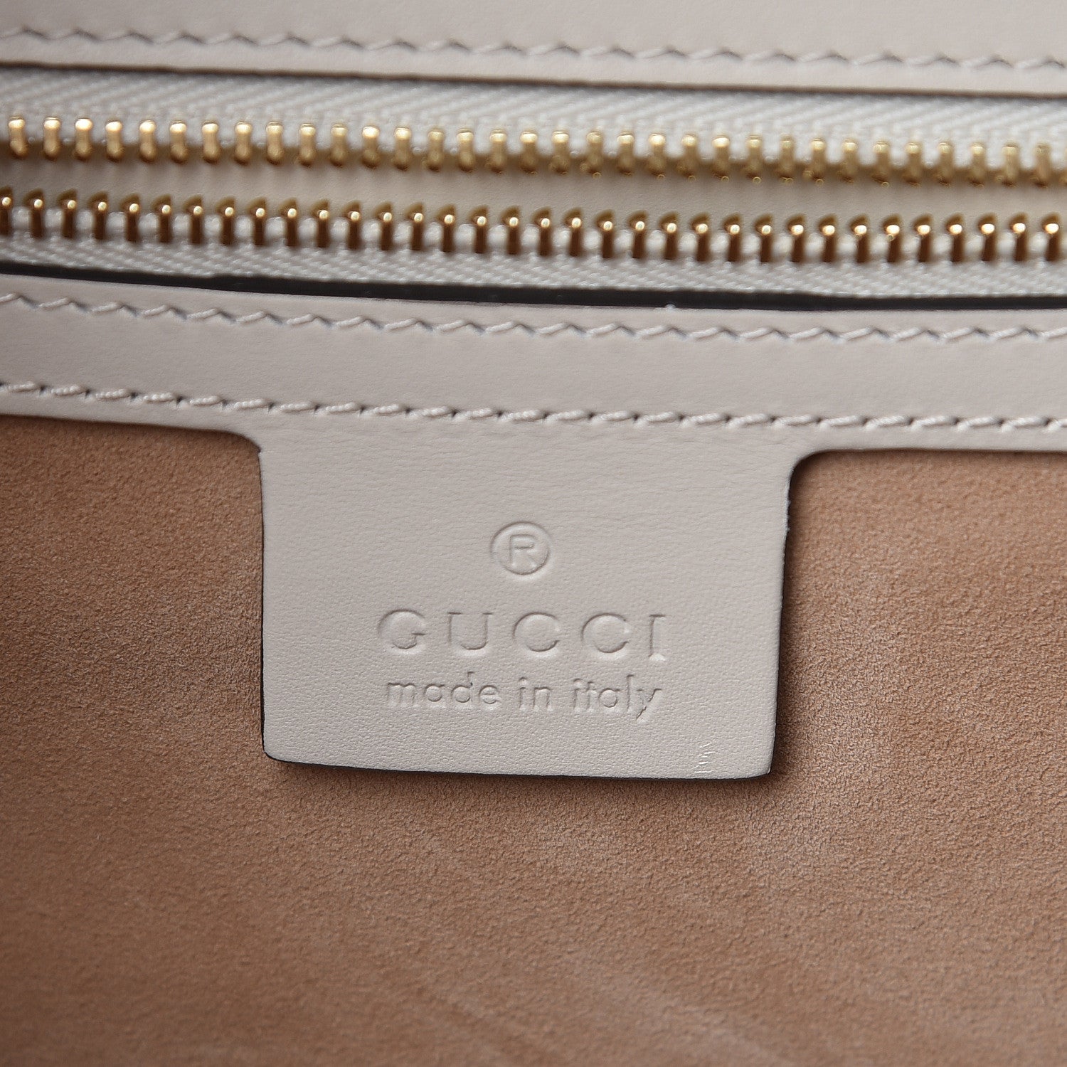 Gucci Calfskin Embroidered Medium Sylvie Top Handle Bag White 6 of 11