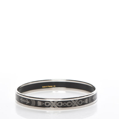 Hermes Enamel Printed Grand Apparat Narrow Bracelet 62 Black 3 of 6