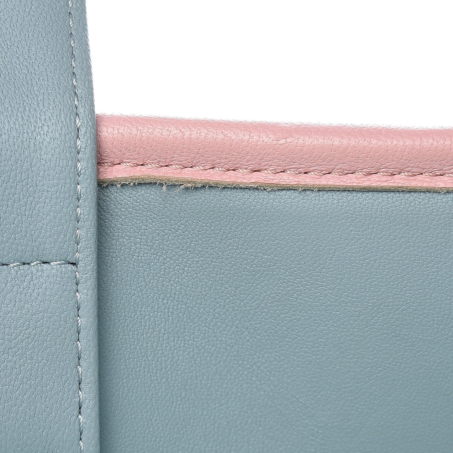 PVC Lambskin Stitched Medium Coco Splash Shopping Bag Blue Green
