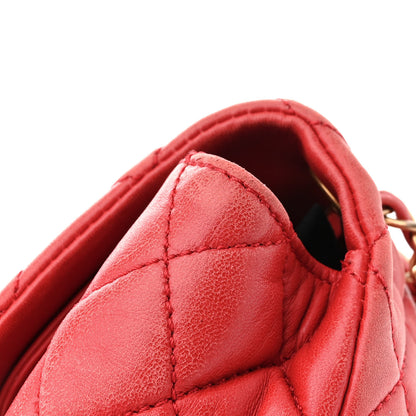 Chanel Lambskin Quilted Large Now and Forever Flap Red 13 of 14