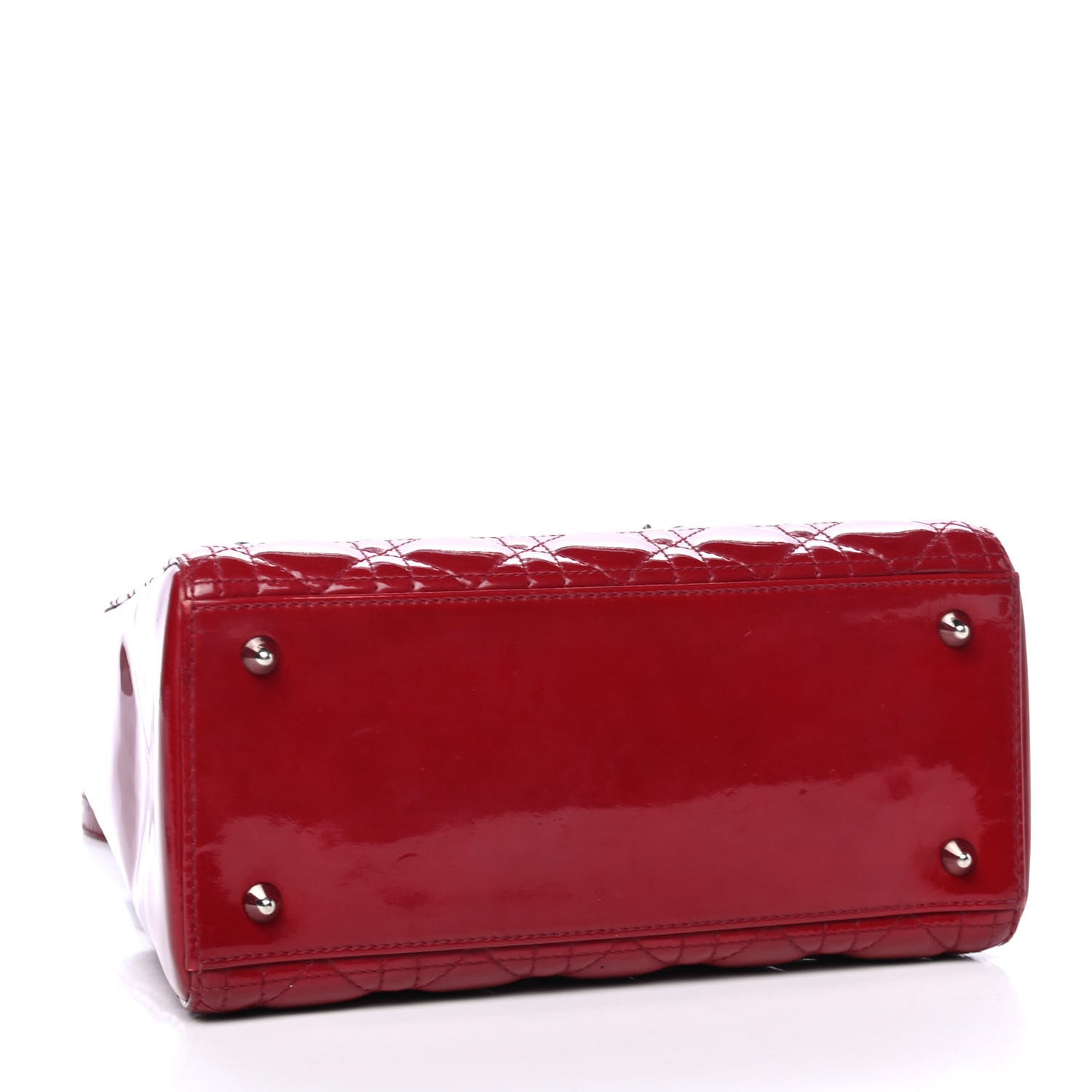 Patent Cannage Medium Lady Dior Red