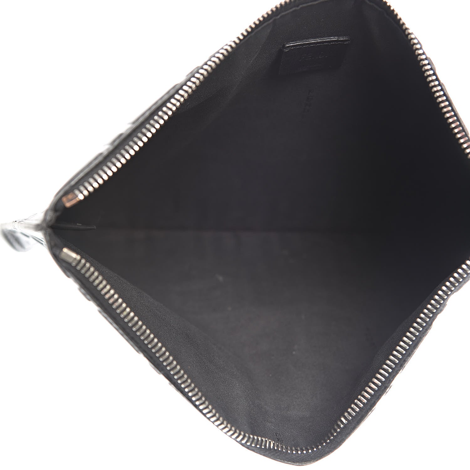 Fendi Vitello Grace FF 1974 Embossed Pouch Black 5 of 10