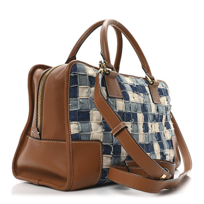 Loewe Jacquard Denim Calfskin Amazona 36 Blue Brown 3 of 9