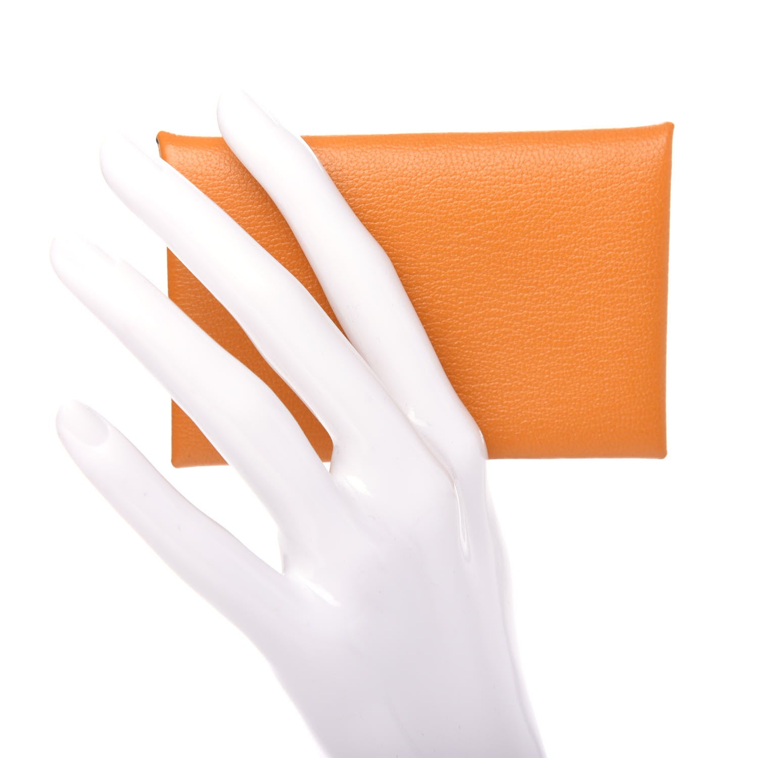 Hermes Chevre Mysore Calvi Card Case Moutarde 2 of 8