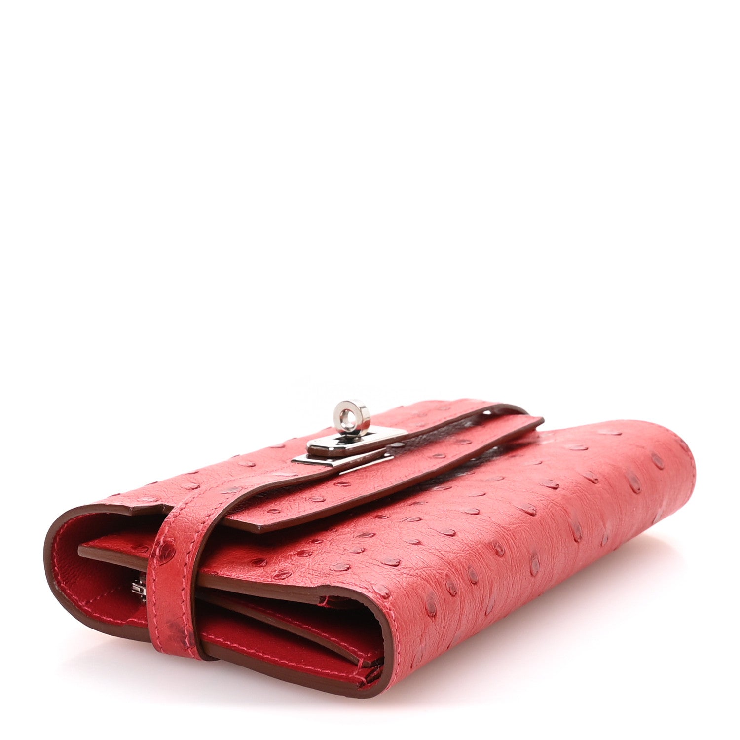 Hermes Ostrich Kelly Medium Wallet Rouge Vif 4 of 8