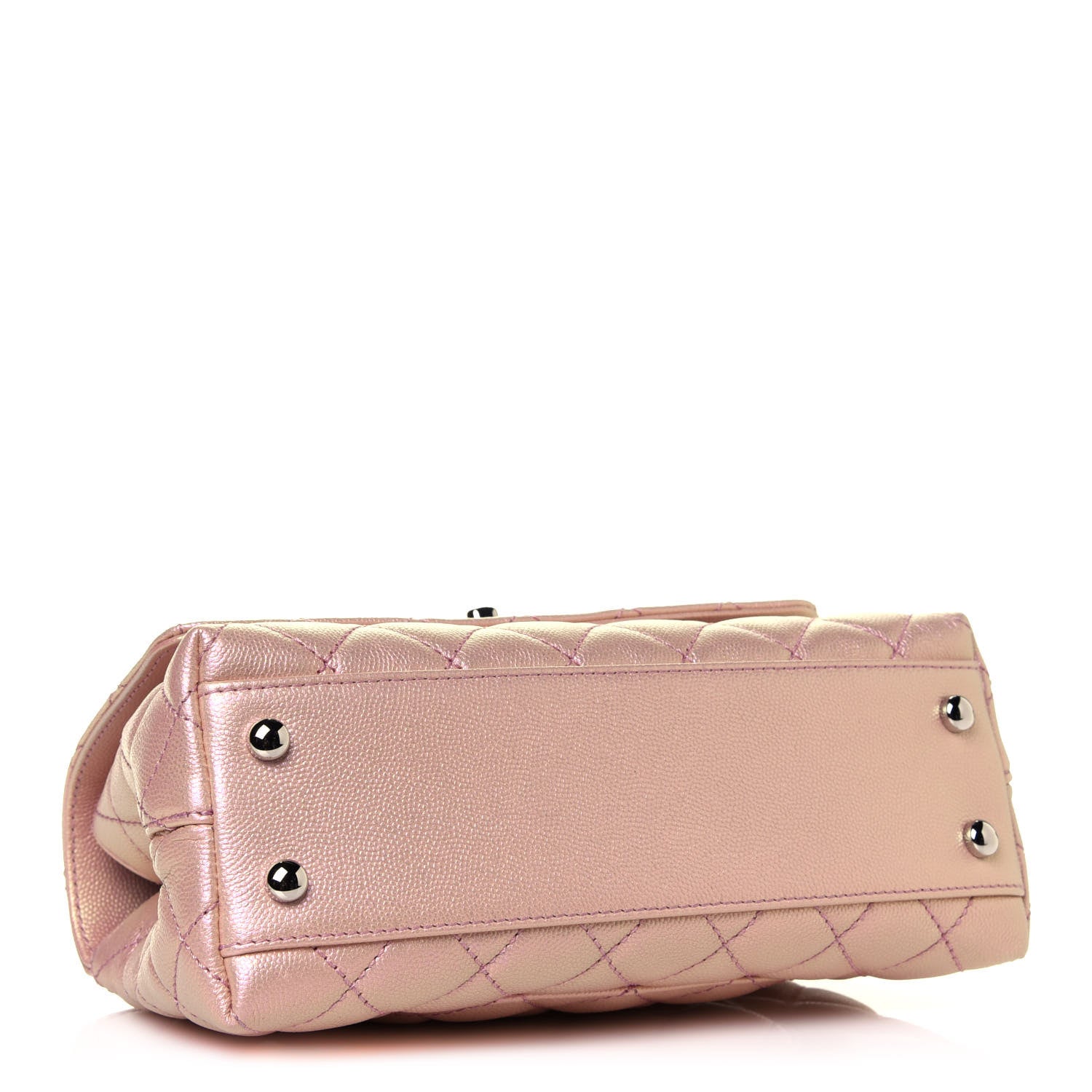Chanel Iridescent Caviar Quilted Mini Coco Handle Flap Pink 4 of 13