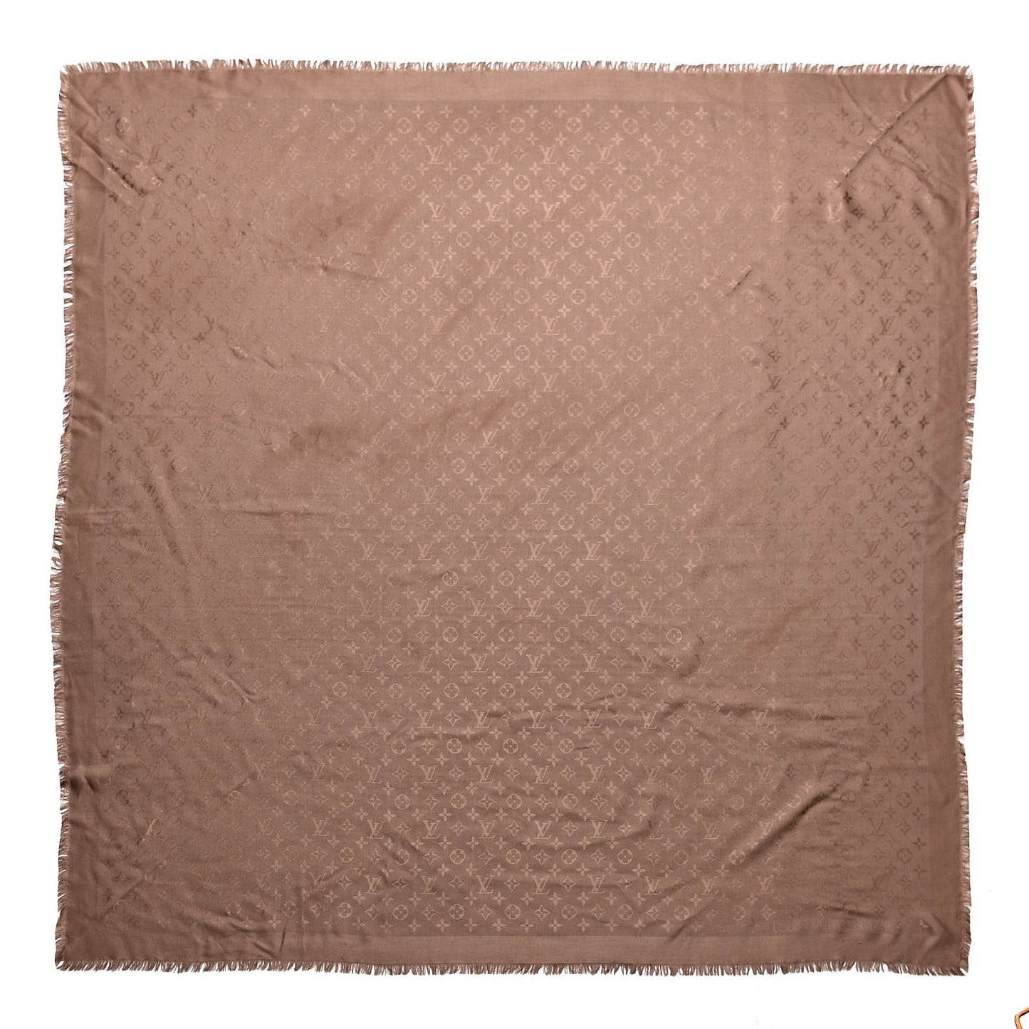 Silk Wool Monogram Shawl Dune