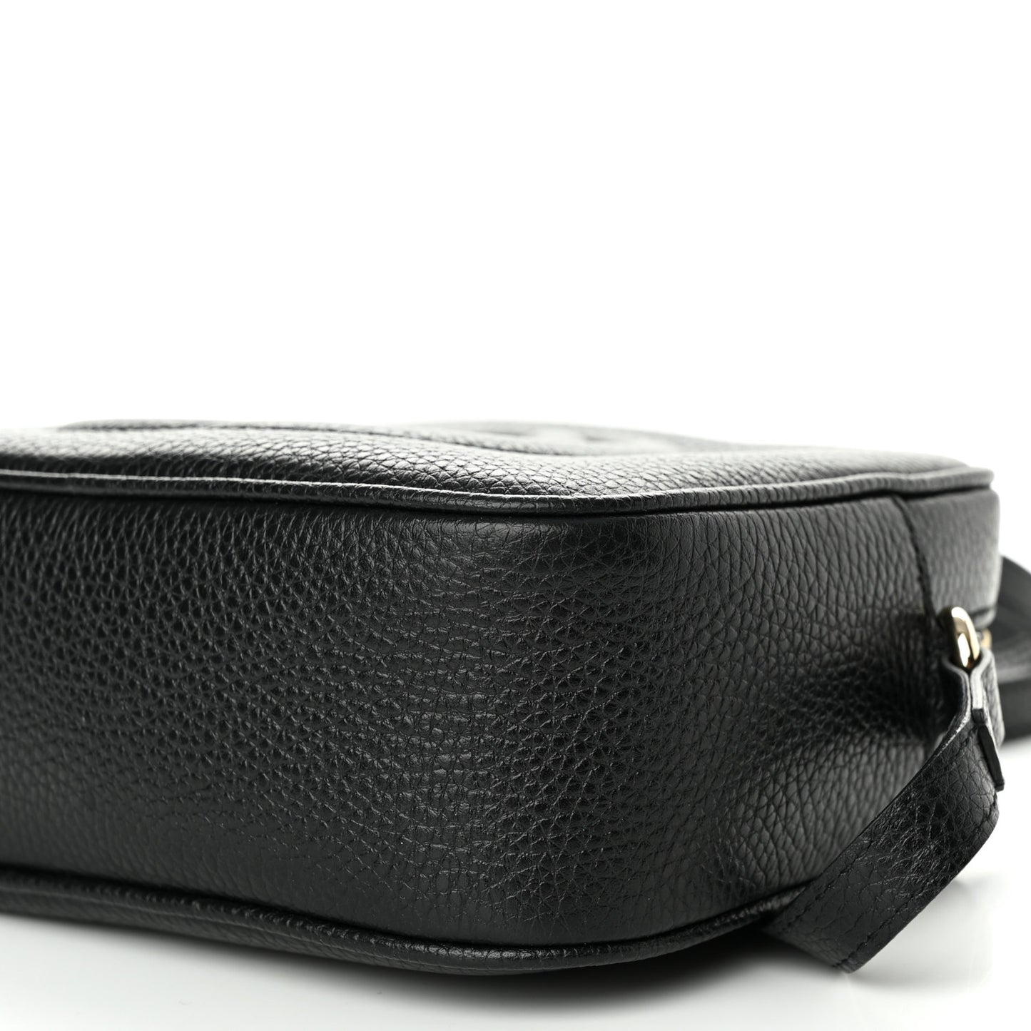 Pebbled Calfskin Small Soho Disco Bag Black
