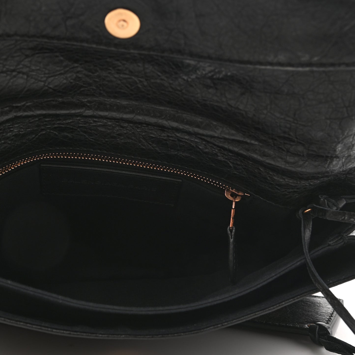 Agneau Giant 12 Rose Gold Hardware Envelope Clutch Black
