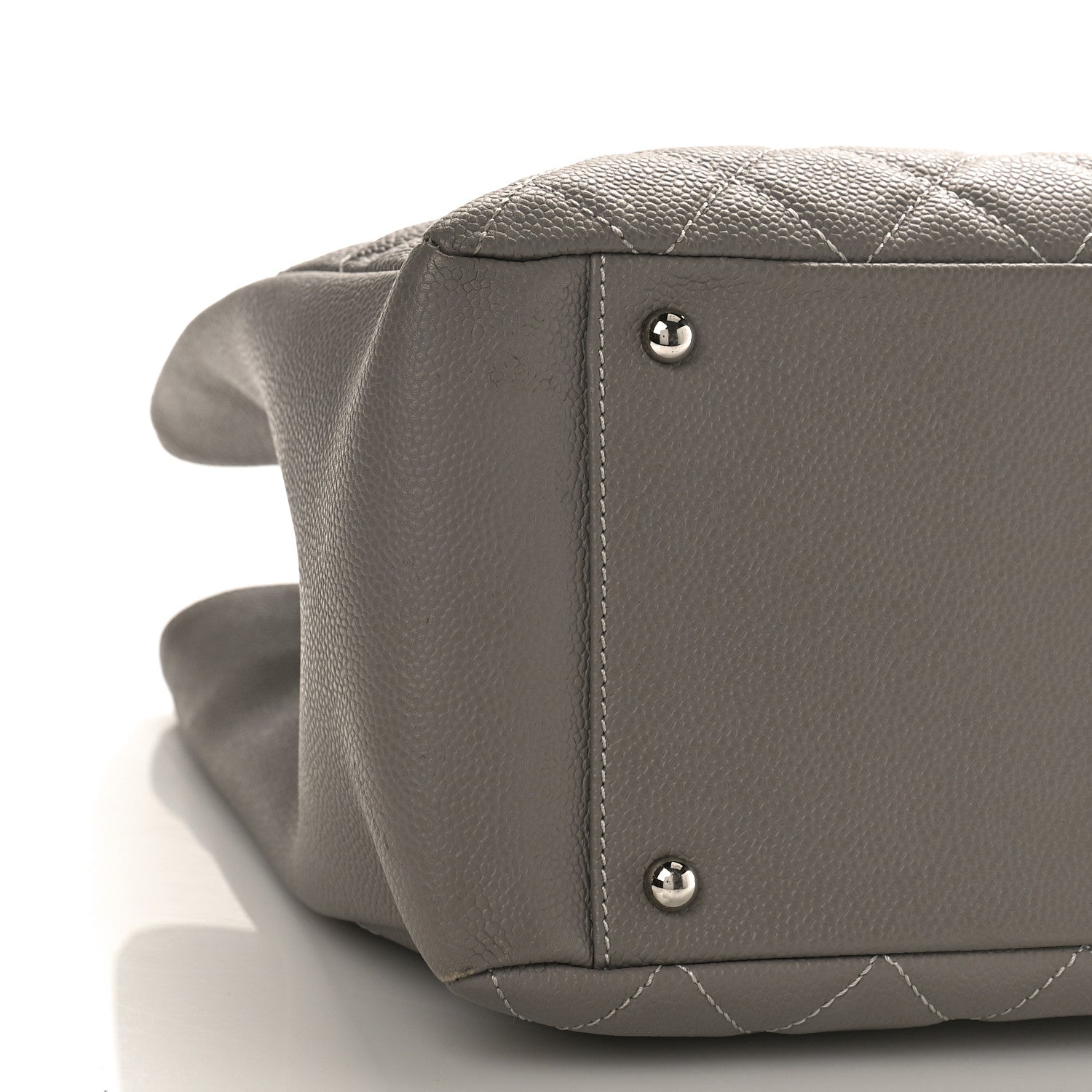 Chanel Caviar Quilted XL Grand Shopping Tote GST Light Grey 9 of 10