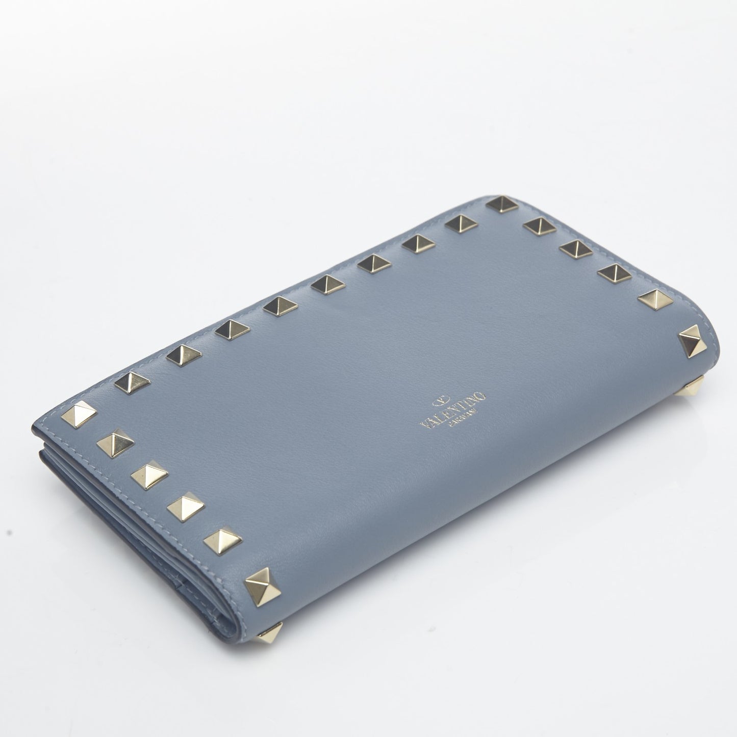 Calfskin Rockstud Continental Wallet London Stone