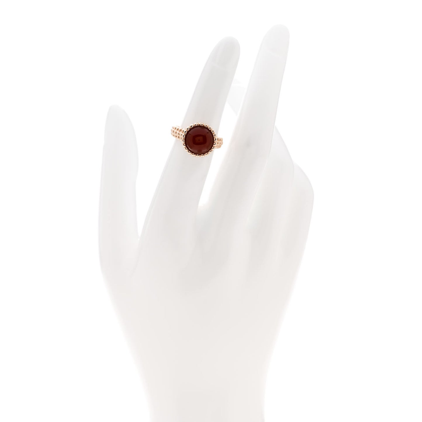 18K Rose Gold Carnelian Perlee Couleurs Ring 48 4.5