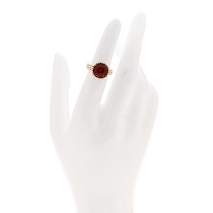 Van Cleef & Arpels 18K Rose Gold Carnelian Perlee Couleurs Ring 48 4.5 2 of 5