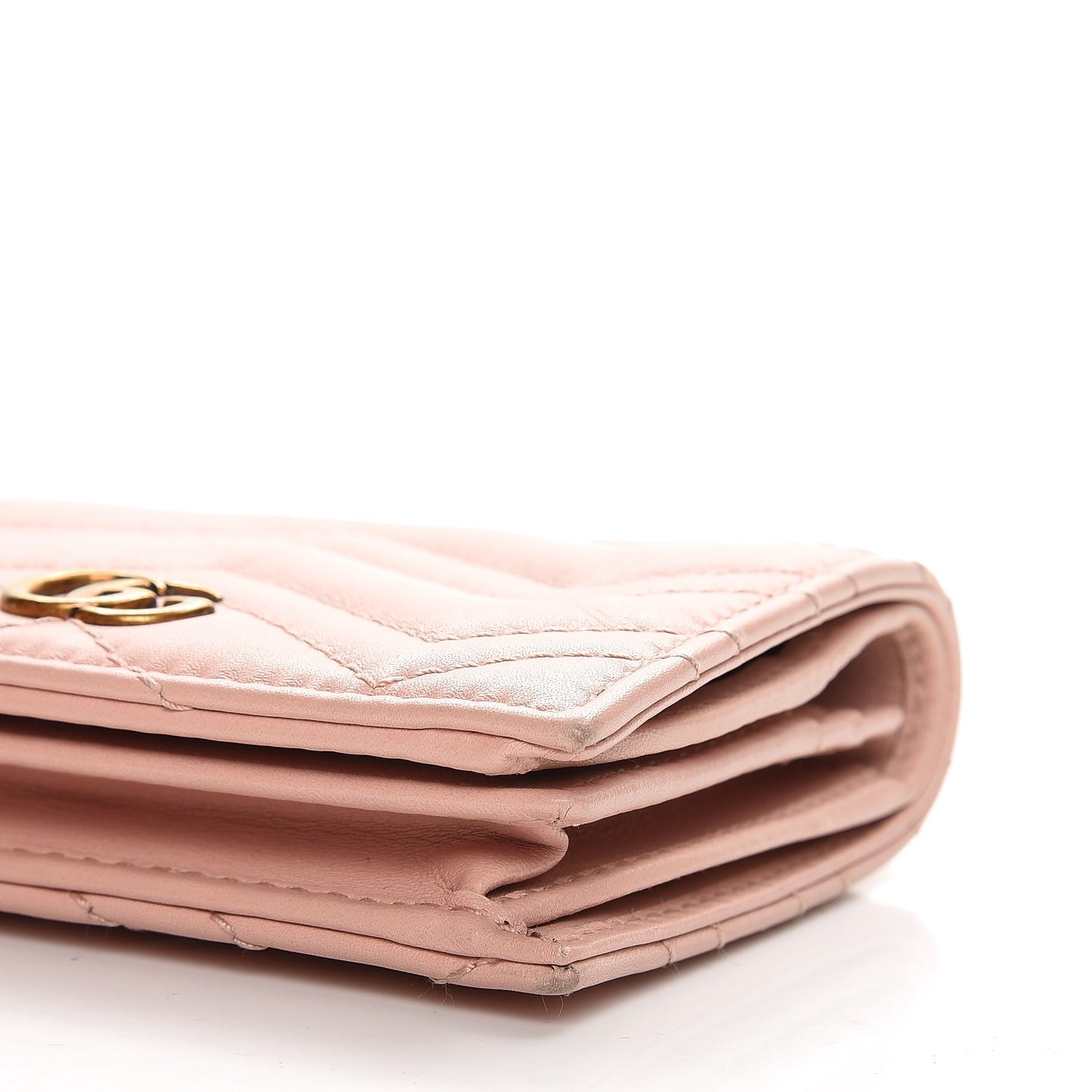 Calfskin Matelasse GG Marmont Card Case Perfect Pink