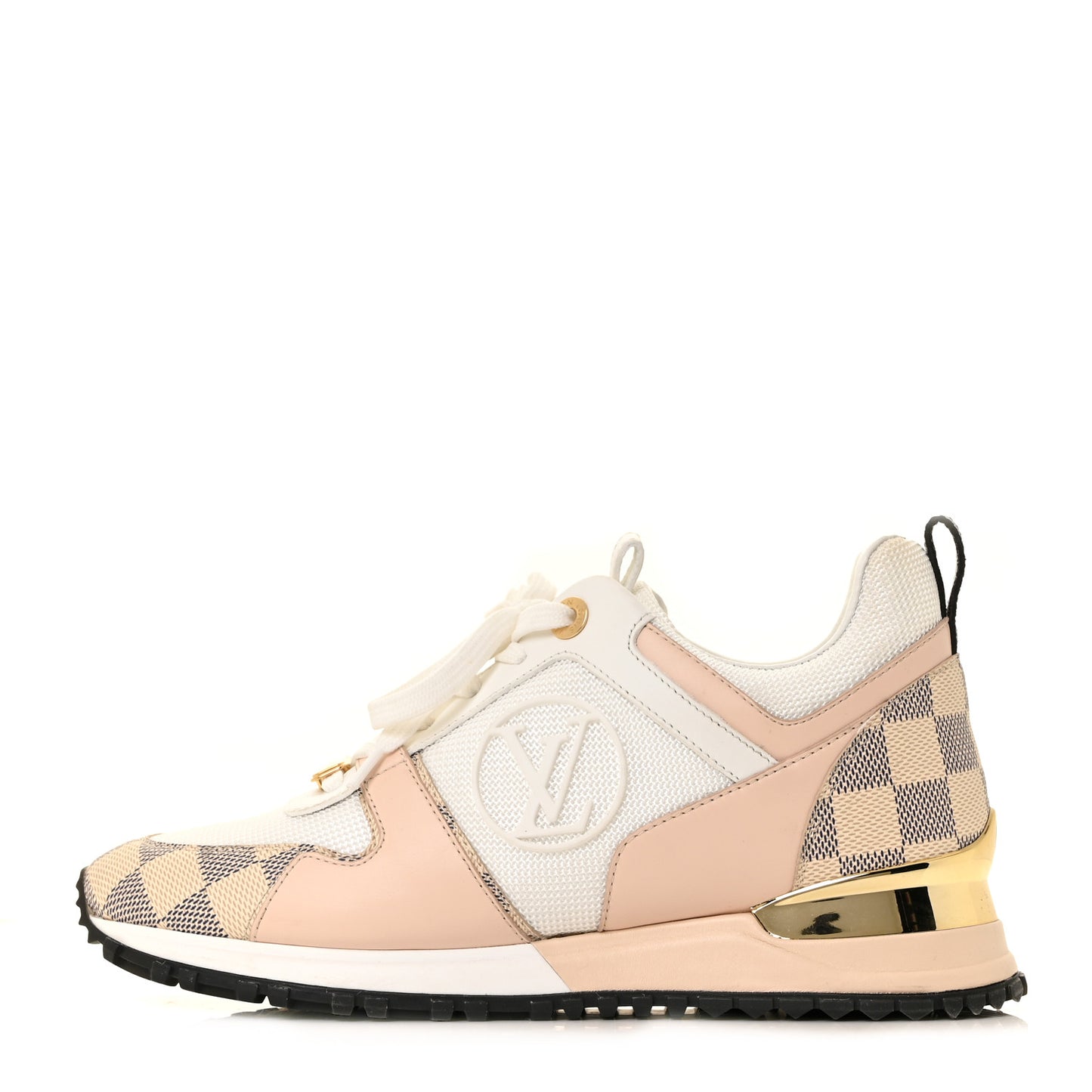 Calfskin Damier Azur Run Away Sneakers 37 White
