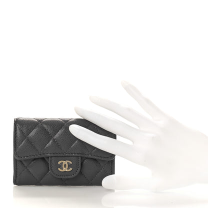 Chanel Caviar Quilted Flap Card Holder Wallet Dark Grey 2 of 10