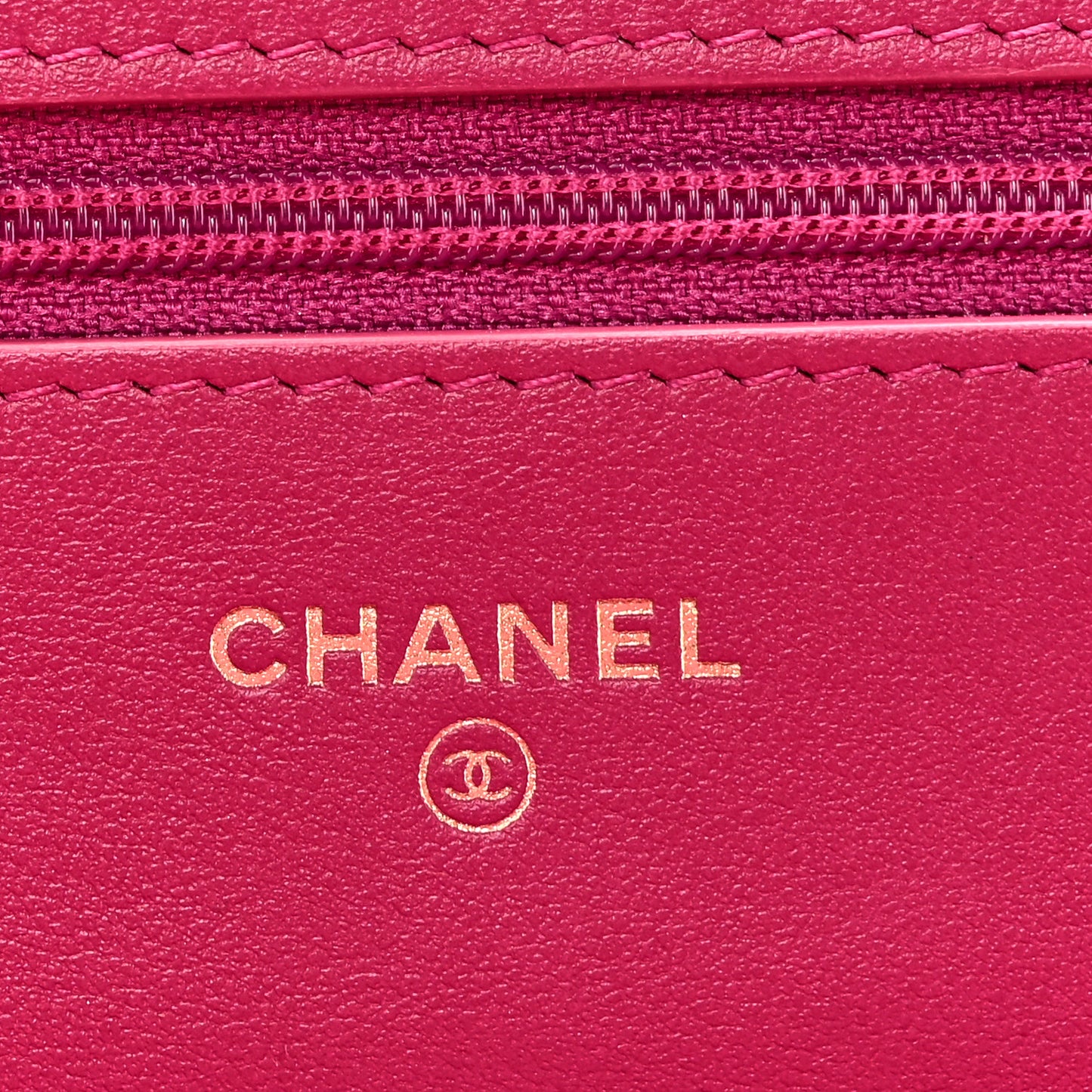 Caviar Quilted Boy Wallet On Chain WOC Fuchsia