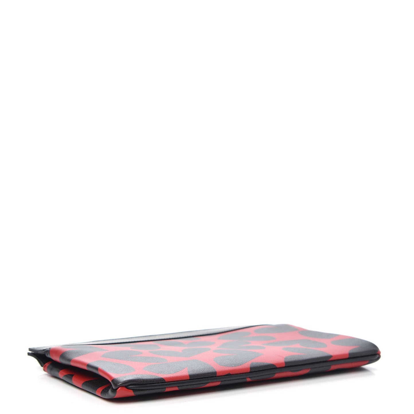 Nappa Big Hearts Clutch Black Red