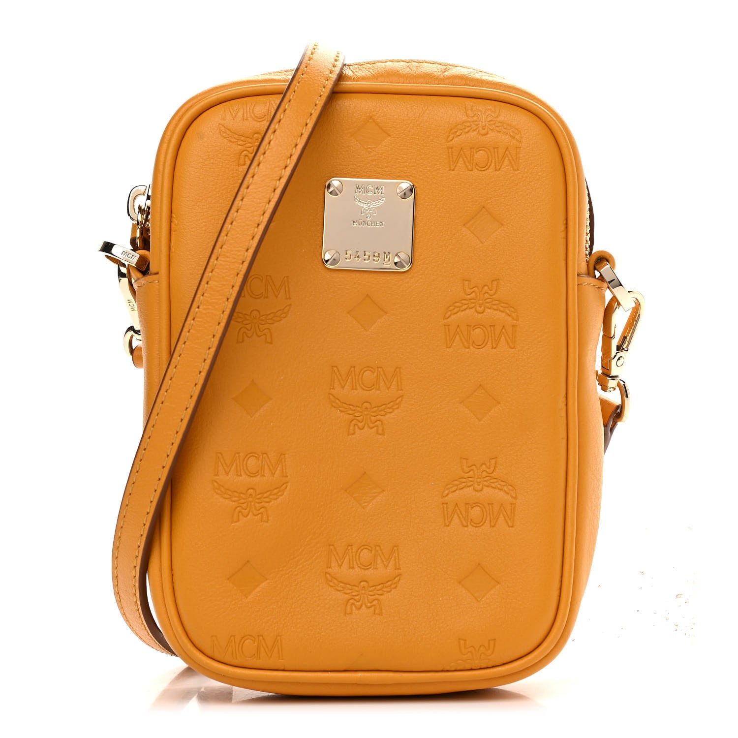 MCM Visetos Stark Original Crossbody Bag Yellow 1 of 10