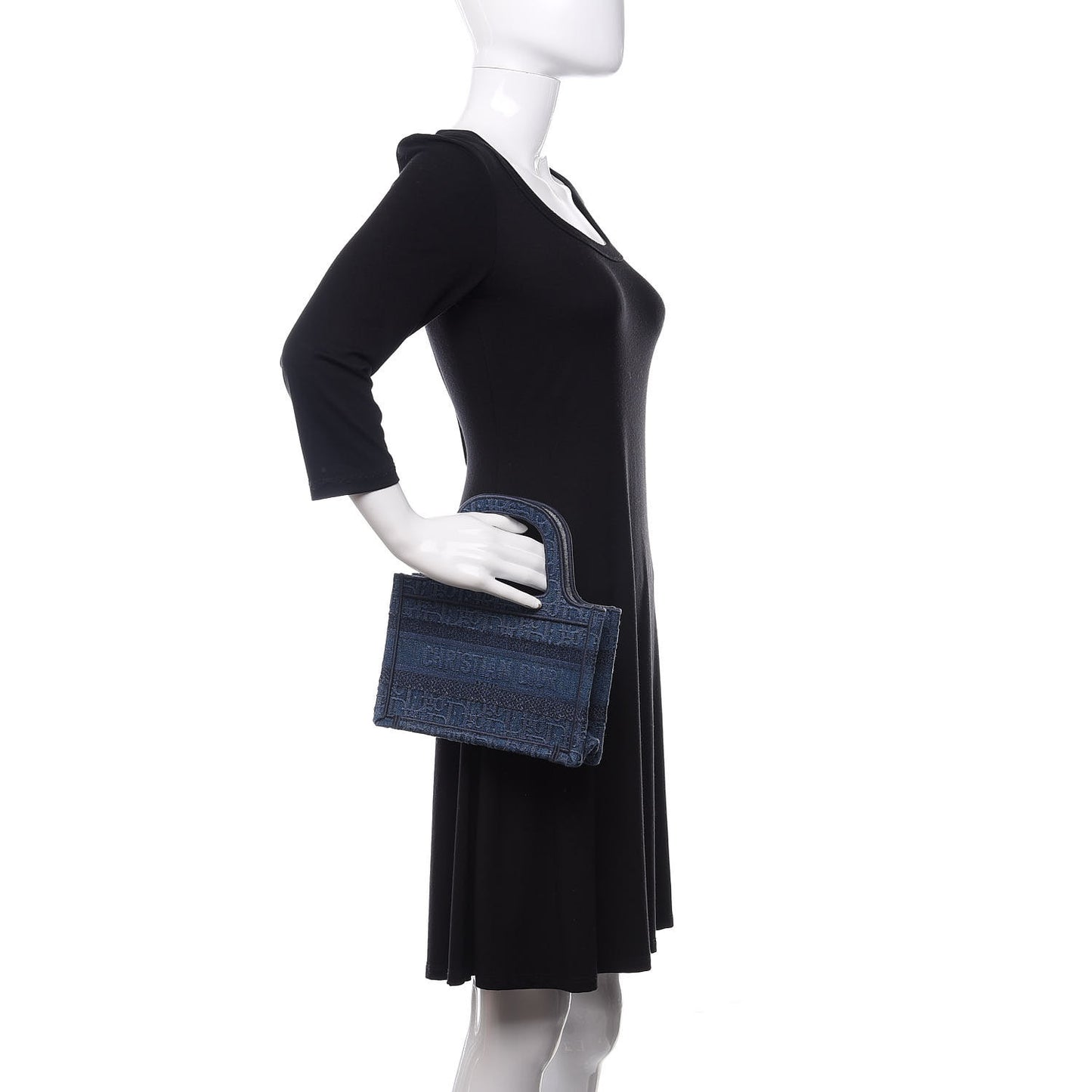 Oblique Denim Mini Book Tote Blue