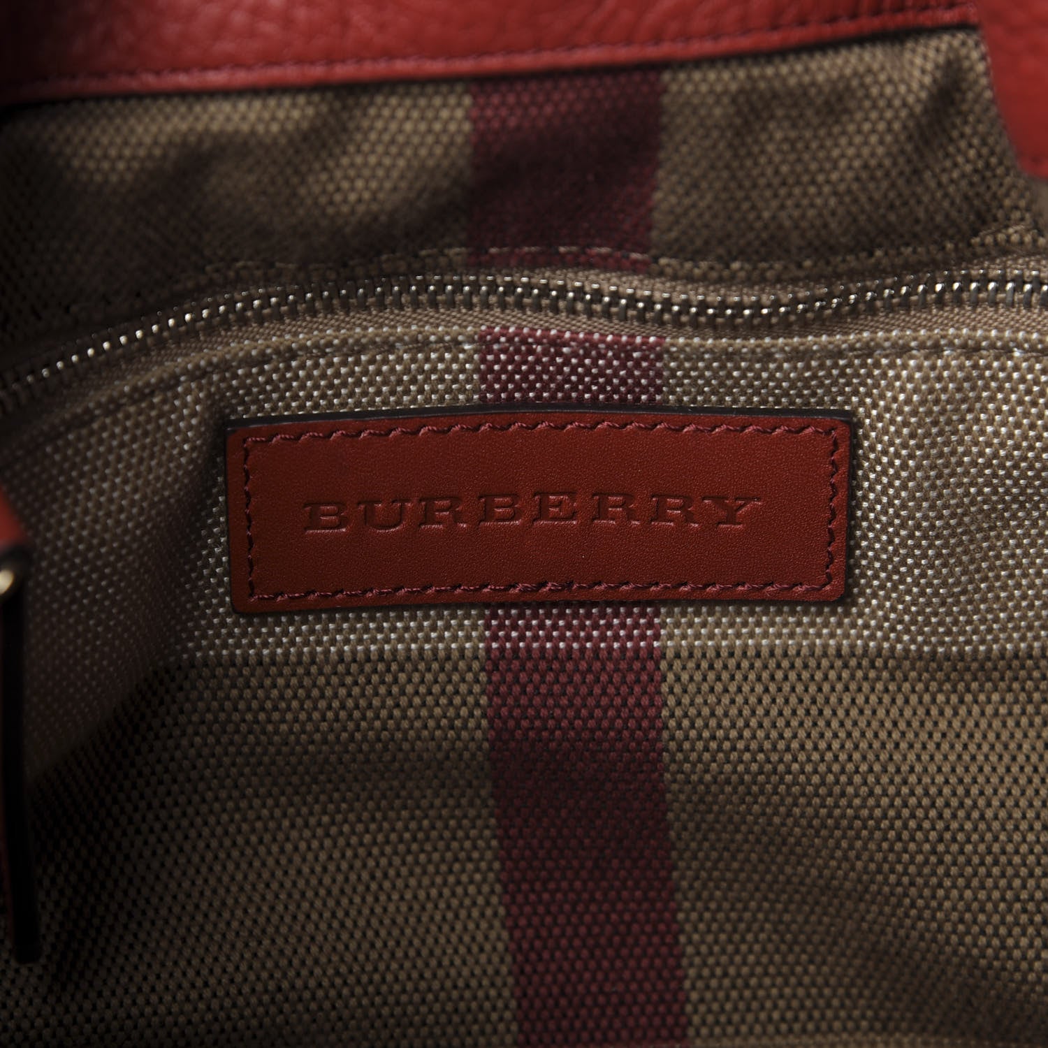Burberry Grainy Calfskin House Check Small Maidstone Red 8 of 10
