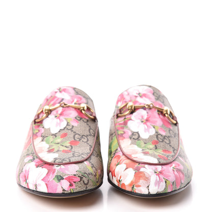 Gucci GG Supreme Monogram Blooms Womens Princetown Slippers 36 Beige Multicolor Dry Rose 2 of 11