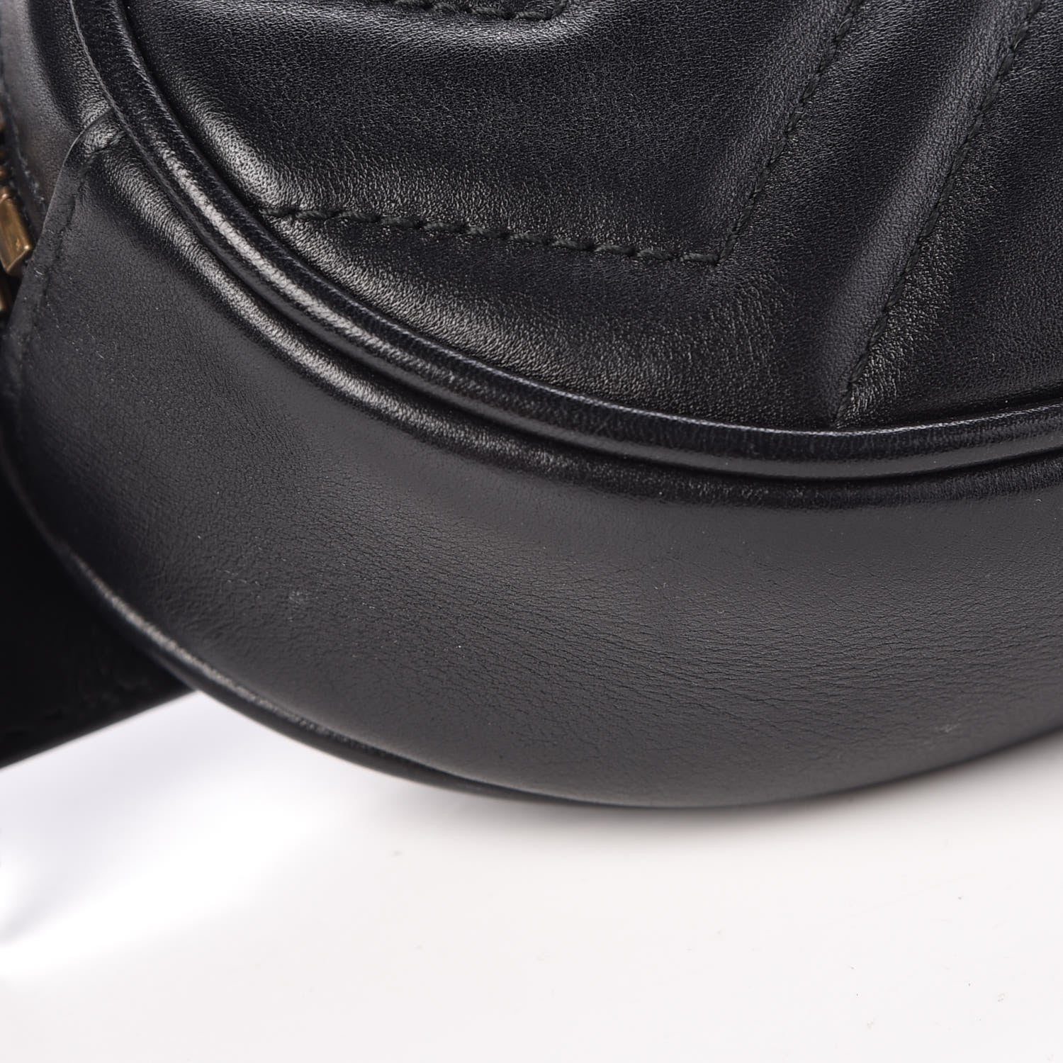 Gucci Calfskin Matelasse GG Marmont Belt Bag 95 38 Black 9 of 12