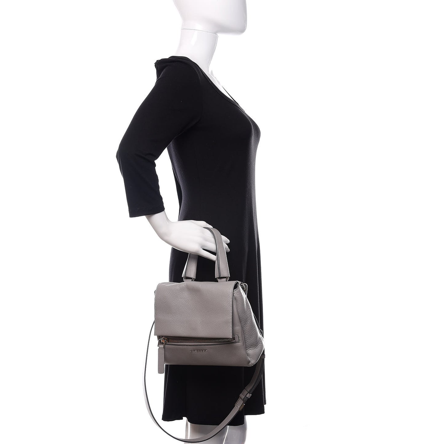 Calfskin Mini Pandora Pure Flap Bag Pearl Grey