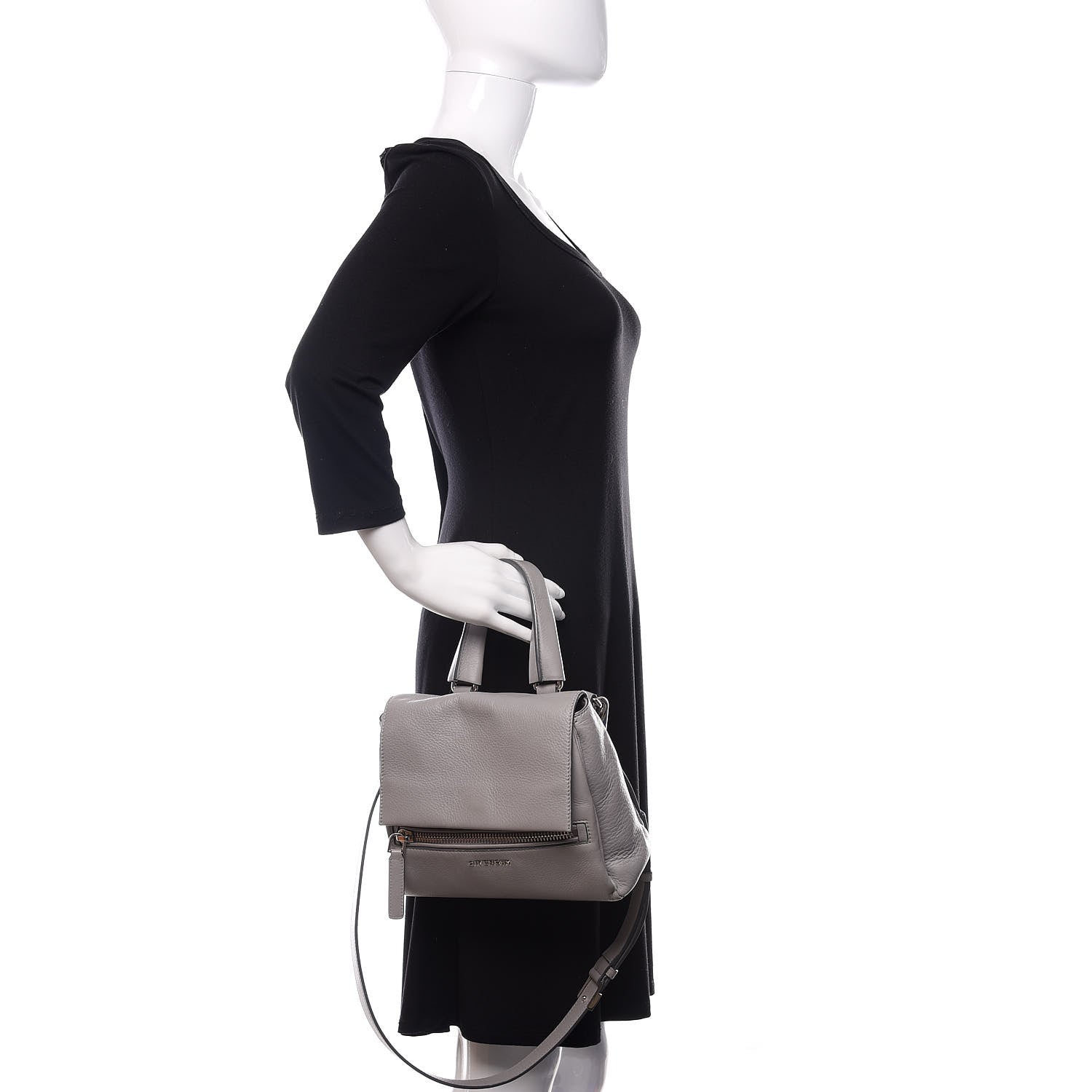 Givenchy Calfskin Mini Pandora Pure Flap Bag Pearl Grey 3 of 13