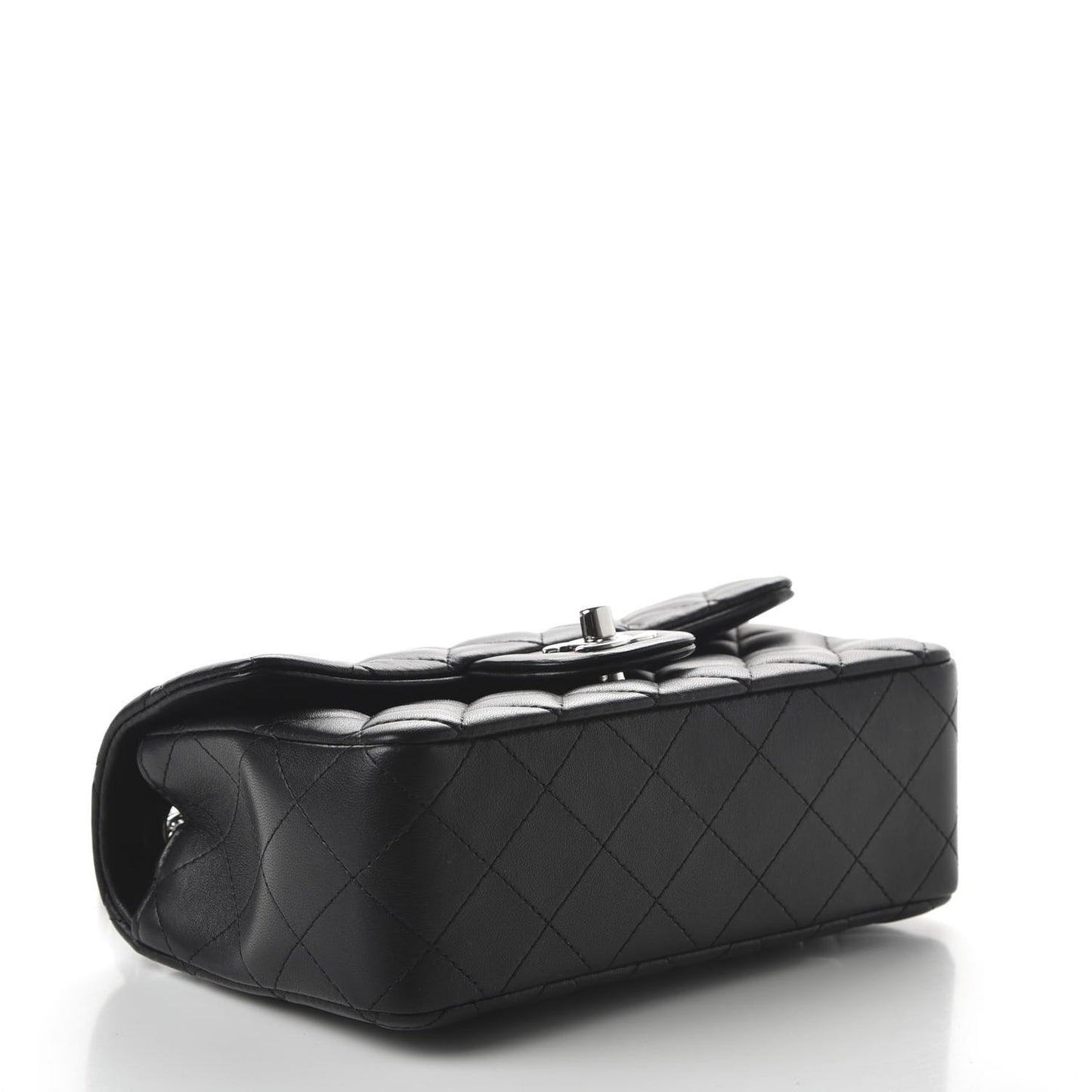 Lambskin Quilted Mini Rectangular Flap Black