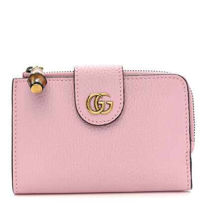 Gucci Piuma Calfskin Medium Bamboo Double G Wallet Pink 1 of 8
