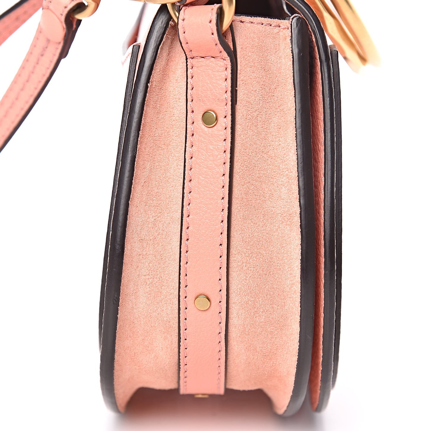 Calfskin Suede Small Nile Bracelet Bag Ideal Blush