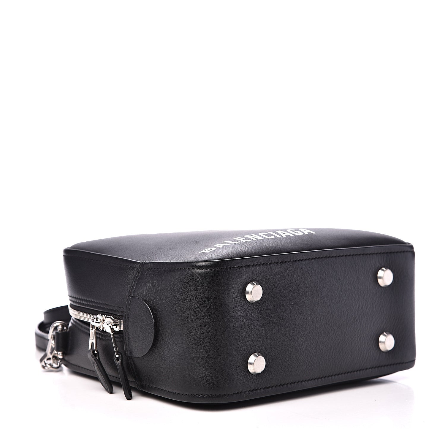 Shiny Day Calfskin XS Triangle Square Bag Black