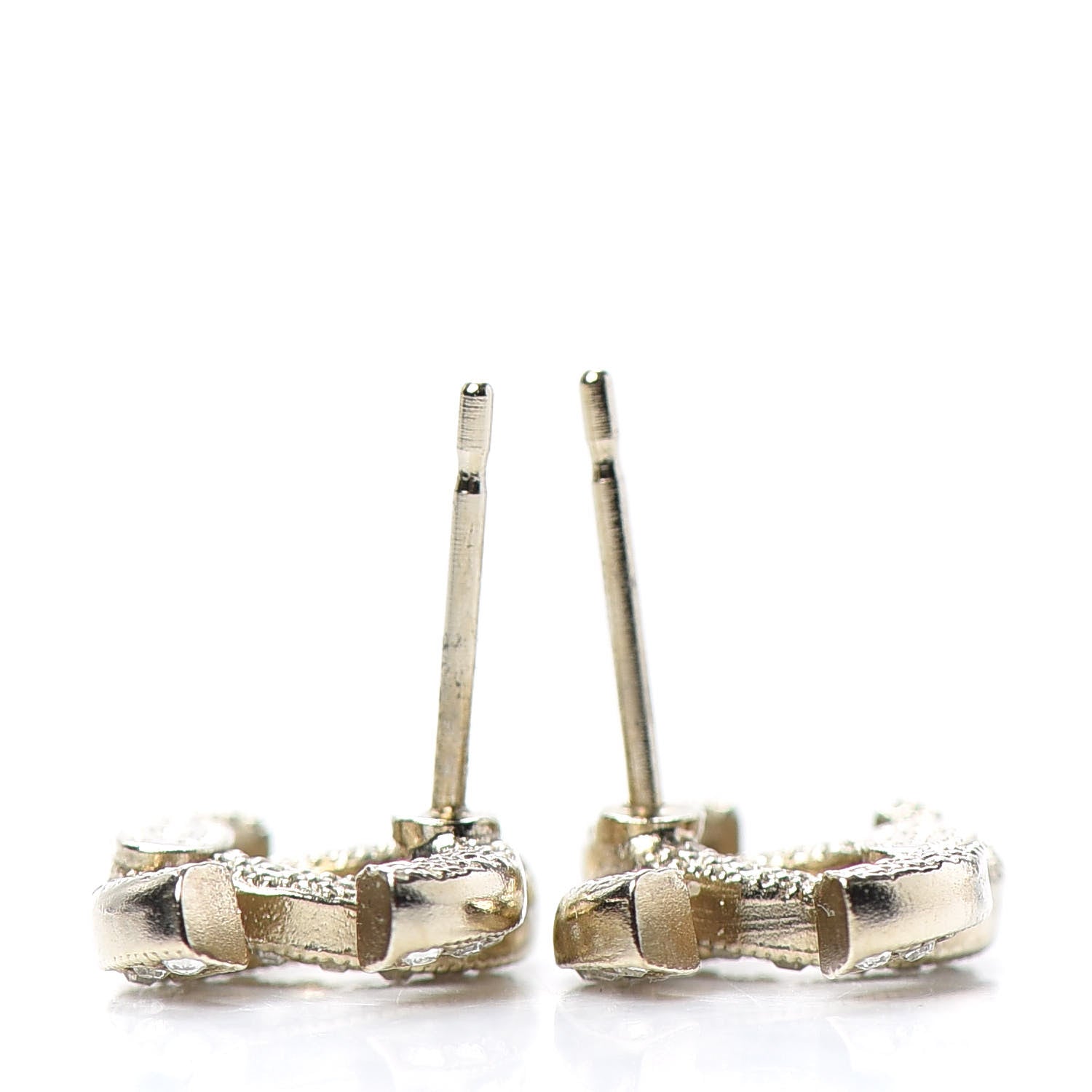 Chanel Crystal CC Earrings Gold 3 of 5