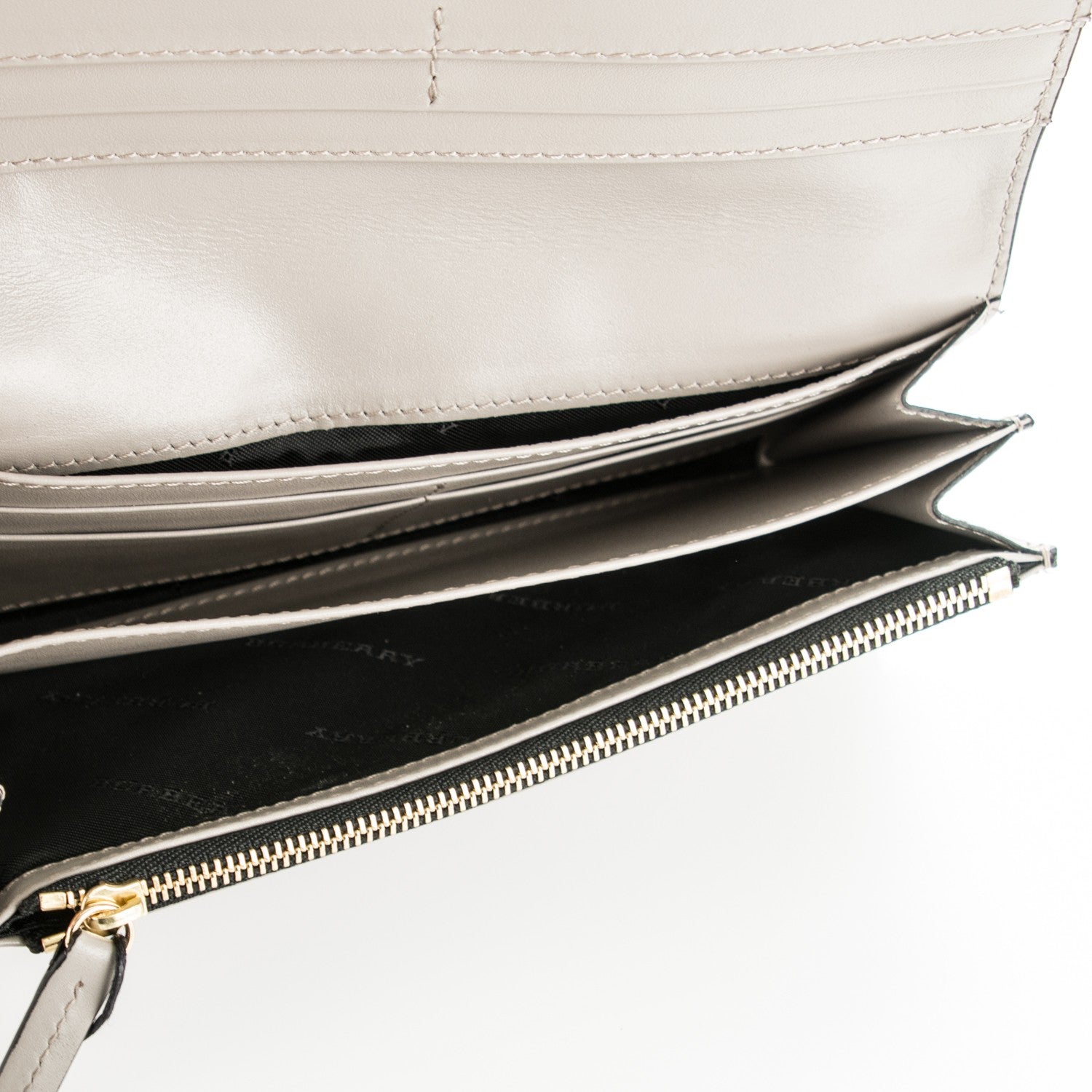 Burberry Signature Grain Calfskin Check Embossed Porter Continental Wallet Pale Grey 5 of 8