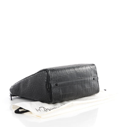 3.1 Phillip Lim 3.1 Crocodile Embossed Large Ryder Satchel Black 4 of 11