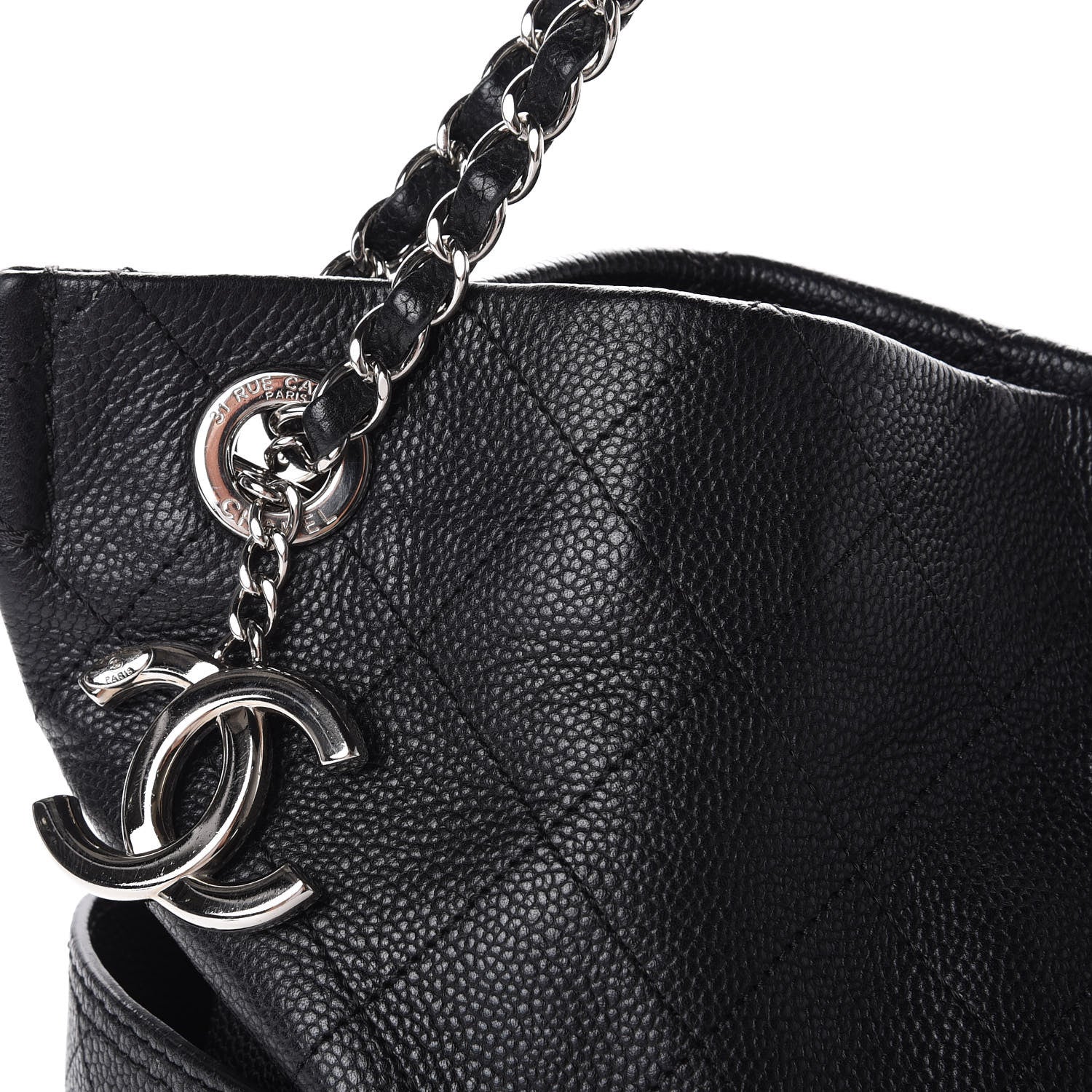 Chanel Caviar Stitched Medium CC Pocket Hobo Black 10 of 10