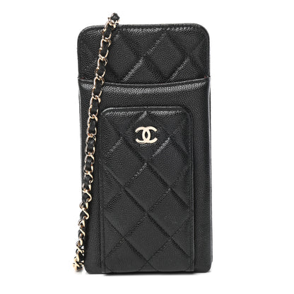 Chanel Caviar Quilted Zip Phone Case Black 1 of 10