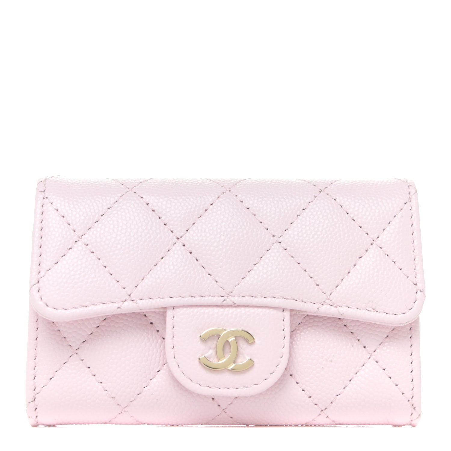 Chanel Caviar Quilted Flap Card Holder Wallet Light Pink 1 of 11