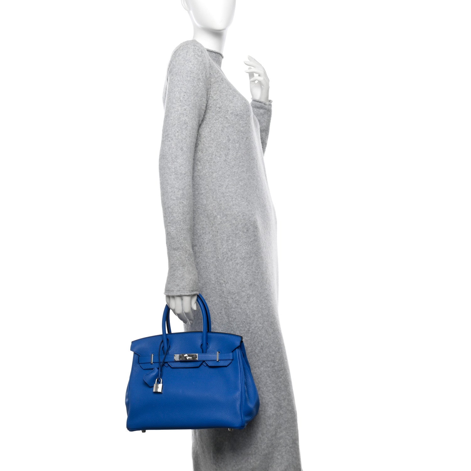 Hermes Taurillon Clemence Verso Birkin 30 Bleu Zellige Bleu Paradise 2 of 13